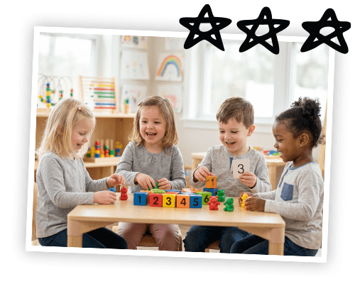 Children playing with blocks